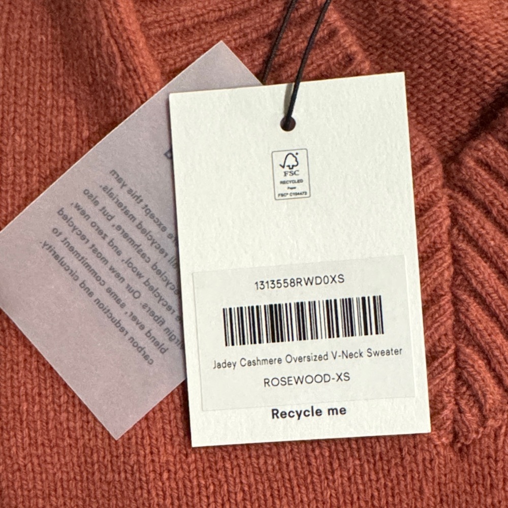 Reformation Terracotta V-Neck Sweater - Picture 5 of 6
